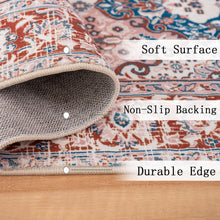 Load image into Gallery viewer, Vintage Bohemian Living Room Area Rug 5x7, Non-Slip Machine Washable Rug, Traditional Persian Area Rug, Non-Shedding Floor Carpet for Bedroom Dining Room Kitchen Entrance
