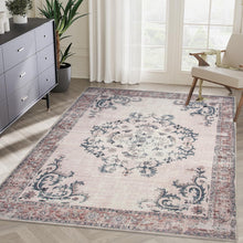Load image into Gallery viewer, Vintage Bohemian Living Room Area Rug 5x7, Non-Slip Machine Washable Rug, Traditional Persian Area Rug, Non-Shedding Floor Carpet for Bedroom Dining Room Kitchen Entrance
