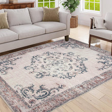 Load image into Gallery viewer, Vintage Bohemian Living Room Area Rug 5x7, Non-Slip Machine Washable Rug, Traditional Persian Area Rug, Non-Shedding Floor Carpet for Bedroom Dining Room Kitchen Entrance
