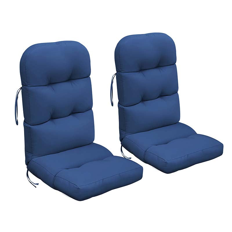 2Pcs Adirondack Chair Cushions, Rocking Chair Cushion, Replacement Seat Pad, High Back Patio Cushions with Ties, Sunscreen and Fade-Resistant