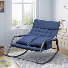 Load image into Gallery viewer, Recliner Rocking Chair with Side Pocket Padded Pillow Cushion, Rocker Armchair Lounge for Living Room, Bedroom

