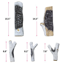 Load image into Gallery viewer, Ceramic Fireplace Logs Set of 5 / Fiber White Birch Fake Firewood /Fire Pits Logs
