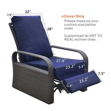 Load image into Gallery viewer, Outdoor Recliner Replacement Cushion / Patio Furniture Chair Sofa Washable Cushion Deep Seat (Cover Can be Replaced)
