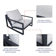 Load image into Gallery viewer, Skypatio Aluminum Patio Furniture Lounge Set of 2 / Outdoor Patio Recliner Chairs with Ottomans
