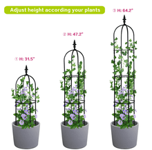 Load image into Gallery viewer, Garden Obelisk Trellis / Metal Trellis Flower Support for Climbing Vines / Plants Outdoor Green Steel
