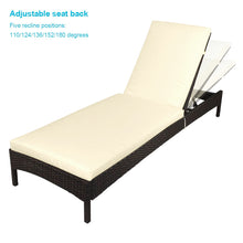 Load image into Gallery viewer, Outdoor Reclining Chaise Lounge Chair /  Rattan Wicker Lounger / Sunlounger
