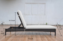 Load image into Gallery viewer, Outdoor Reclining Chaise Lounge Chair /  Rattan Wicker Lounger / Sunlounger
