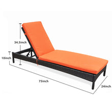 Load image into Gallery viewer, Outdoor Reclining Chaise Lounge Chair /  Rattan Wicker Lounger / Sunlounger
