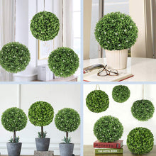 Load image into Gallery viewer, 15&#39;&#39; Artificial Boxwood Topiary Ball, Indoor Outdoor Artificial Plant Ball Wedding Party Decoration (15‘’, Ball with White Flower)
