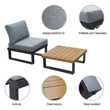 Load image into Gallery viewer, Outdoor Aluminum Sectional Sofa Set / Patio Conversation Sofa Set / Garden Furniture Sofa set
