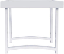 Load image into Gallery viewer, Modern Square End Tables for Living Room / White Rustic Aluminum Outdoor Side Table / Patio Tempered Glass Accent Table
