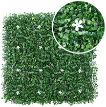 Load image into Gallery viewer, Artificial Hedge Boxwood Panels Plant Faux Greenery Panels UV Protected Privary Screen Indoor Outdoor Use Garden Fence Home Decor Greenery Panels Wall Pack （6 Pieces ）
