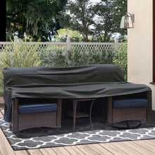 Load image into Gallery viewer, Outdoor Resin Wicker Swivel Rocker Patio Chair / 360-Degree Swivel Rocking Chairs and Tempered Glass Top Side Coffee Table (3 pcs)
