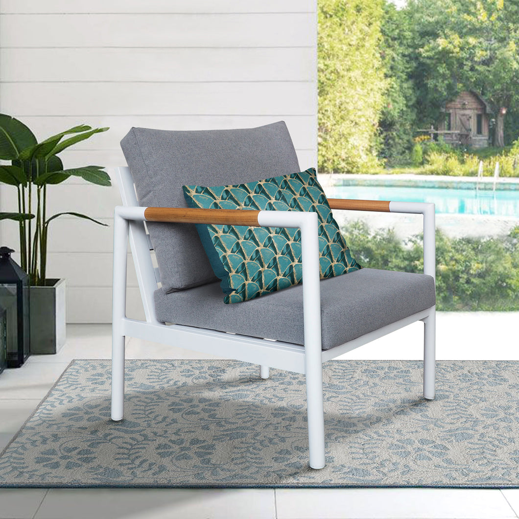 Outdoor Patio Armchair Sofa Chair All-Weather Aluminum Garden Indoor Outdoor Contemporary Sofa Chair with Cushions