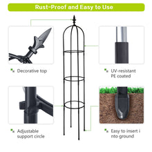 Load image into Gallery viewer, Garden Obelisk Trellis / Metal Trellis Flower Support for Climbing Vines / Plants Outdoor Green Steel
