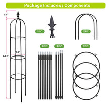 Load image into Gallery viewer, Garden Obelisk Trellis / Metal Trellis Flower Support for Climbing Vines / Plants Outdoor Green Steel
