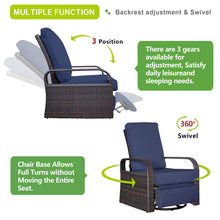 Load image into Gallery viewer, Skypatio Patio Wicker Swivel Recliner / 360-Degree Lounge Chair / Furniture Recliner
