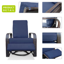 Load image into Gallery viewer, Skypatio Patio Wicker Swivel Recliner / 360-Degree Lounge Chair / Furniture Recliner
