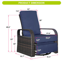 Load image into Gallery viewer, Skypatio Patio Wicker Swivel Recliner / 360-Degree Lounge Chair / Furniture Recliner
