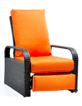 Load image into Gallery viewer, Outdoor Recliner Automatic Adjustable Wicker Lounge Recliner Chair with 5.12&#39;&#39; Thicken Cushion / All Weather Aluminum Frame
