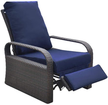 Load image into Gallery viewer, Outdoor Recliner Automatic Adjustable Wicker Lounge Recliner Chair with 5.12&#39;&#39; Thicken Cushion / All Weather Aluminum Frame
