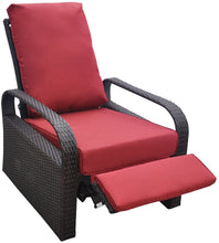 Load image into Gallery viewer, Outdoor Recliner Automatic Adjustable Wicker Lounge Recliner Chair with 5.12&#39;&#39; Thicken Cushion / All Weather Aluminum Frame
