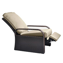 Load image into Gallery viewer, Outdoor Recliner Automatic Adjustable Wicker Lounge Recliner Chair with 5.12&#39;&#39; Thicken Cushion / All Weather Aluminum Frame
