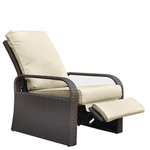 Load image into Gallery viewer, Outdoor Recliner Automatic Adjustable Wicker Lounge Recliner Chair with 5.12&#39;&#39; Thicken Cushion / All Weather Aluminum Frame
